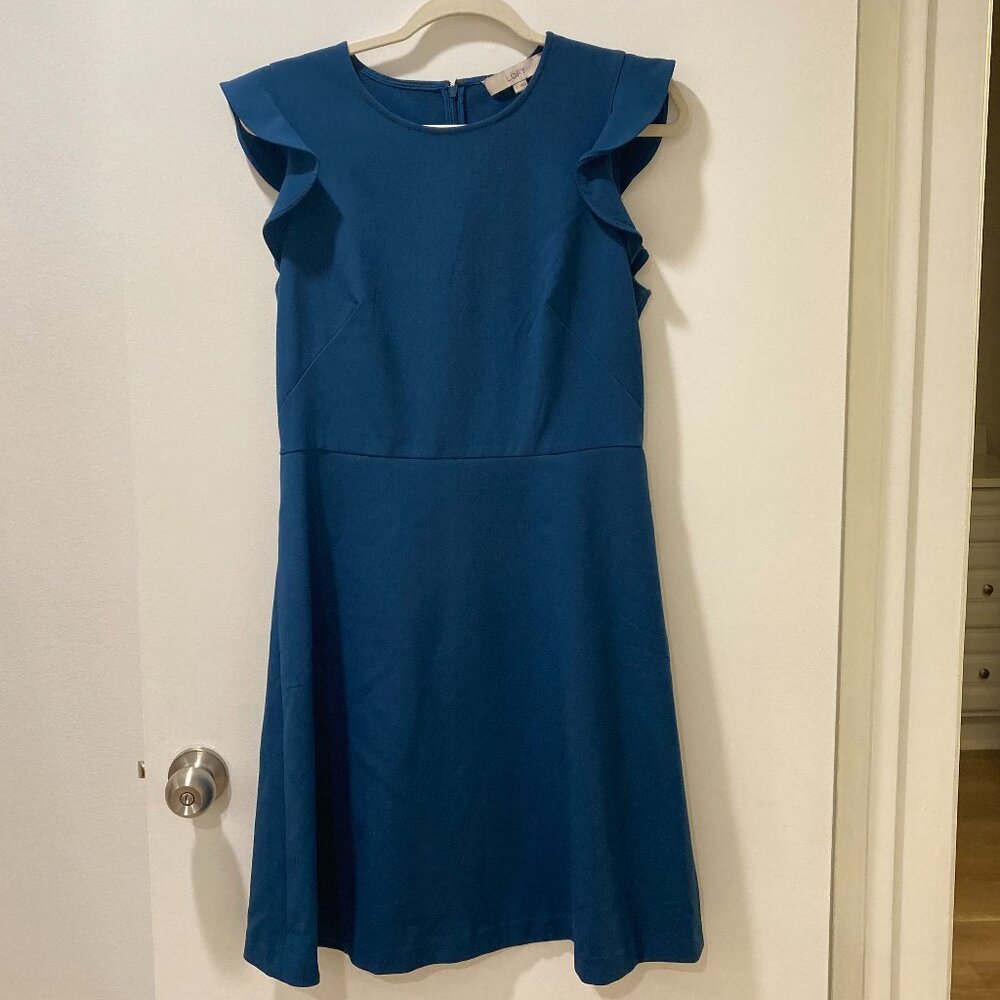 LOFT teal blue dress, size 8
